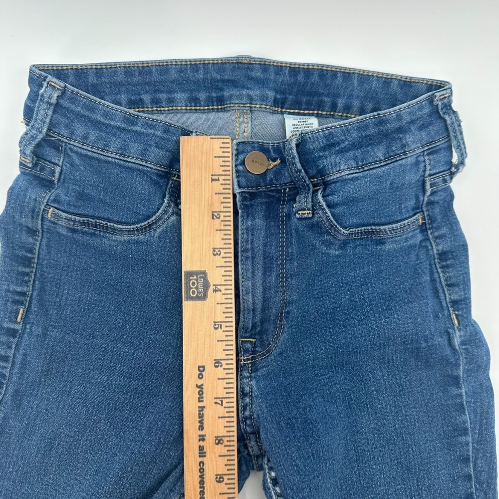 & Denim Jeans Womens 25 Blue Skinny Ankle Regular Fit 4-Pockets Stretch - Picture 8 of 9